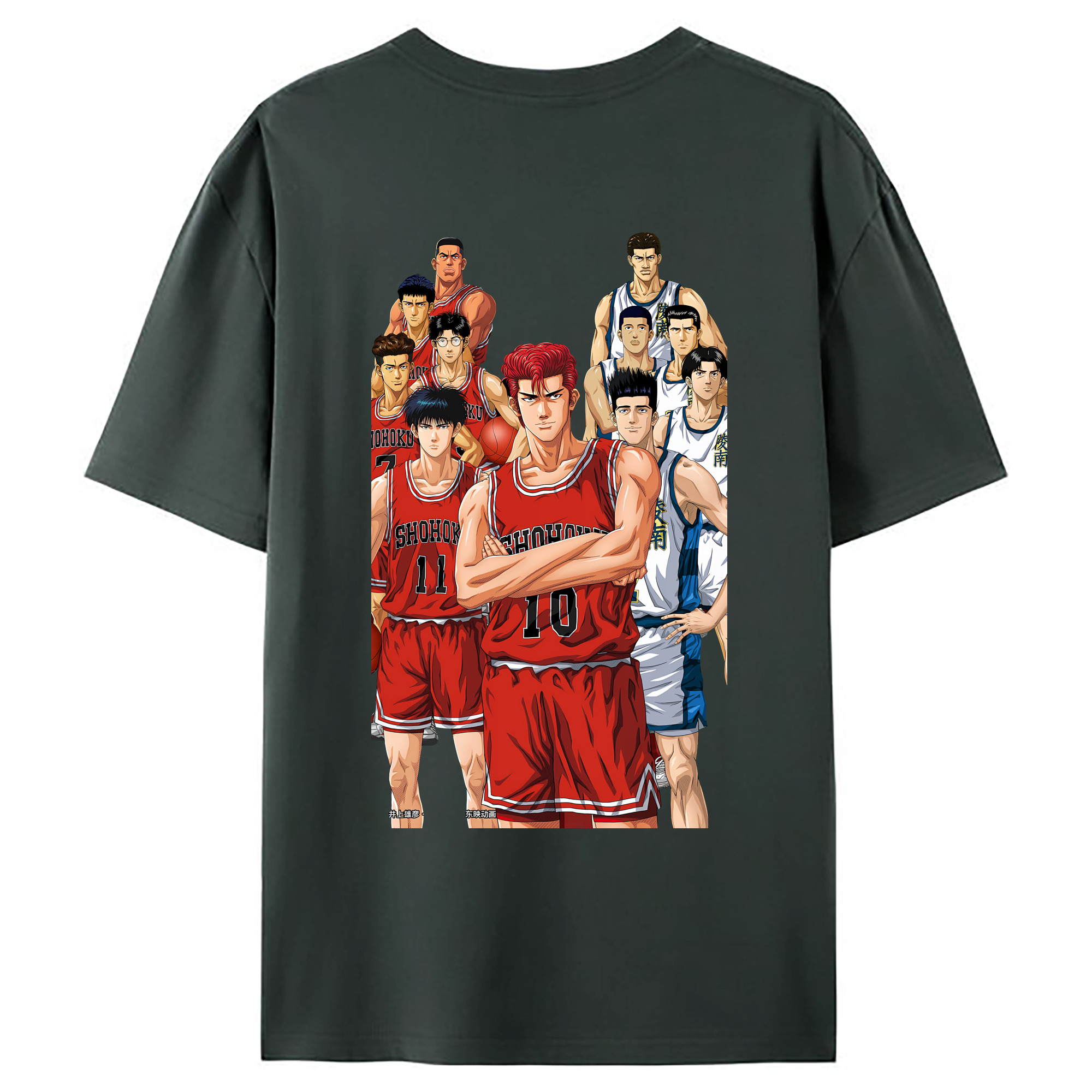 （画像用） SLAM DUNK／スラムダンク 綿100％ メンズ半袖Tシャツ（バックプリント） 通気性